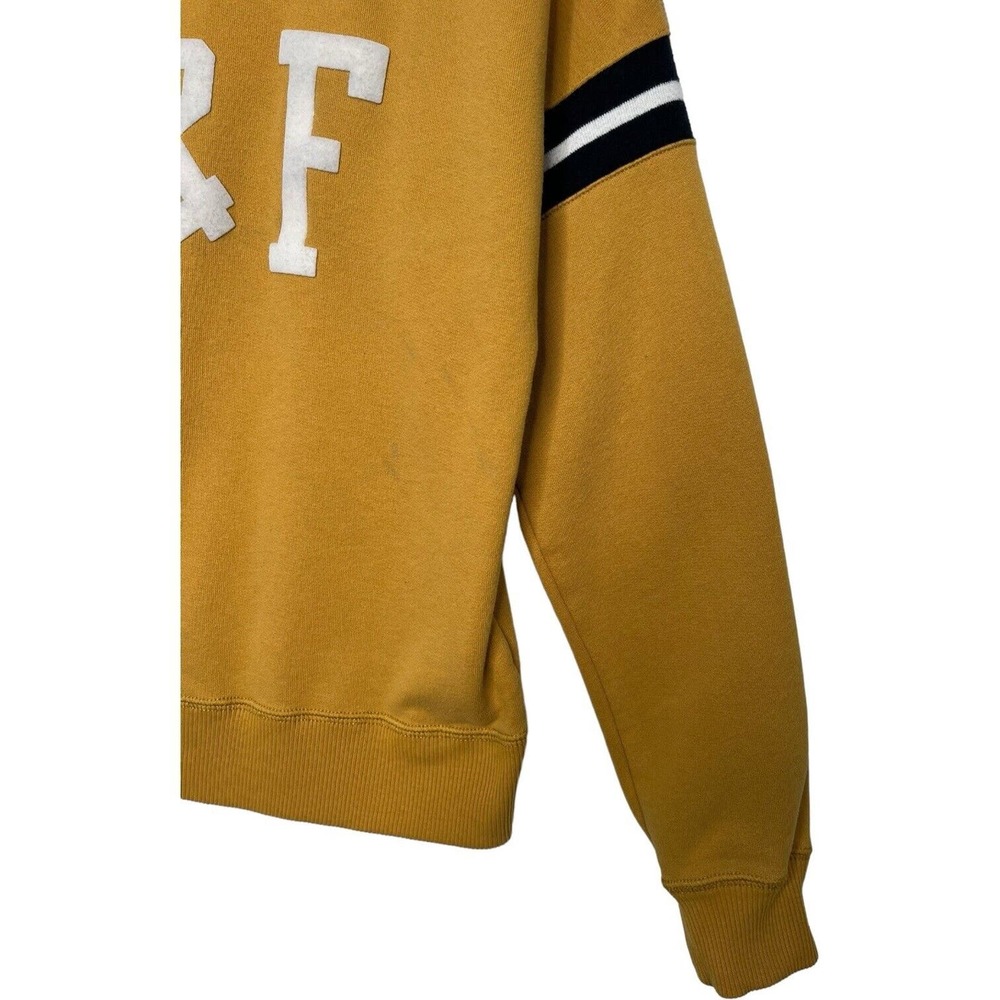 Abercrombie Fitch Top Womens XS Felt Logo Sweatshirt Academic Rugby Yellow - Picture 4 of 13